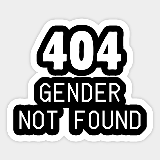 404 Gender not found Sticker by Meow Meow Designs